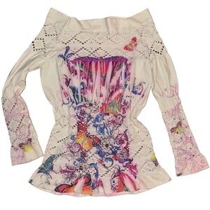 Chic Lace Women's Top with Colorful Accents
